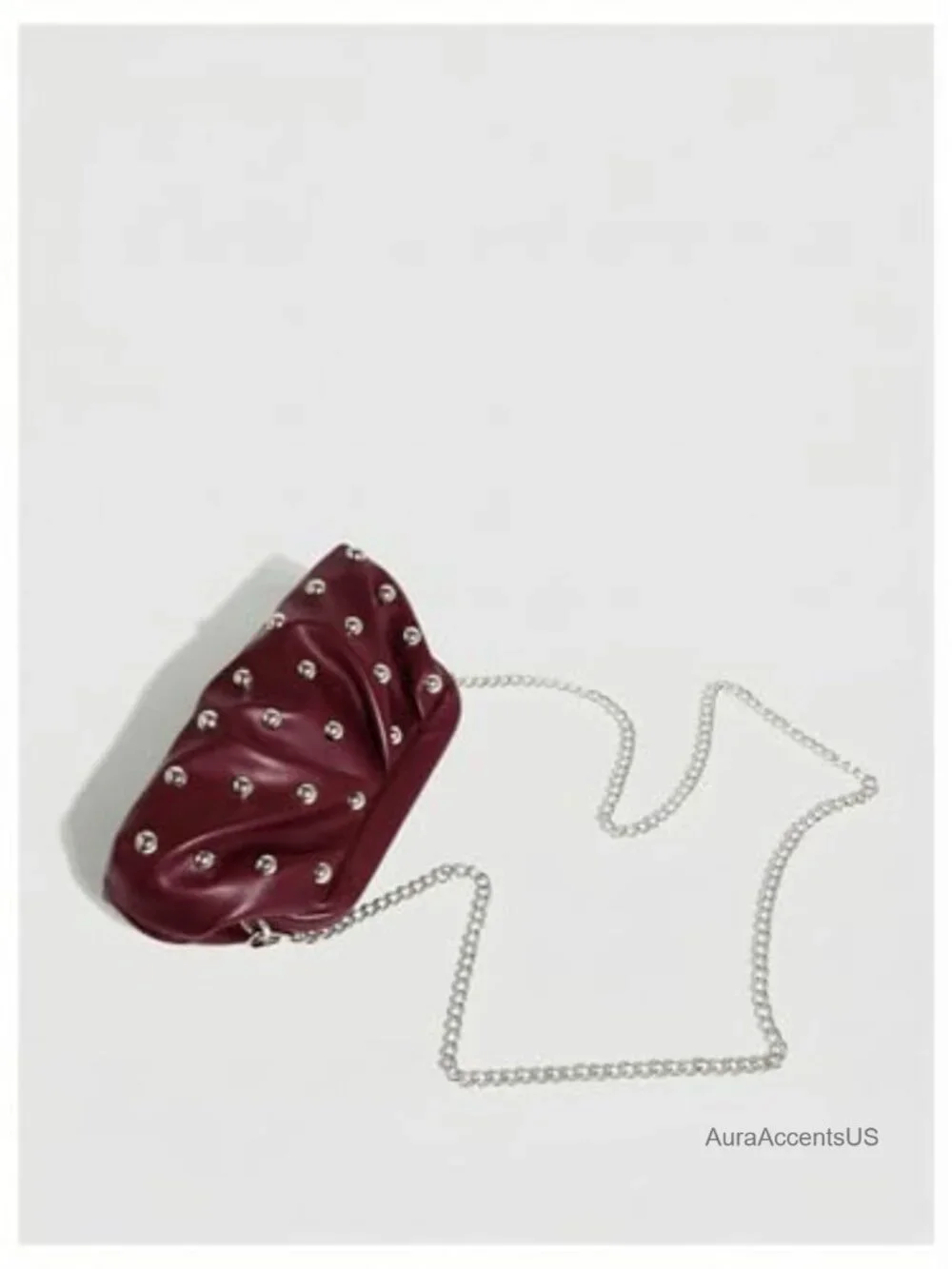 Y2K Studded Evening Bag with Removable Chain Strap | Wedding Prom Clutch &
